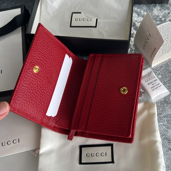 GUCCI Leather Wallet, Hibiscus red, Brand New, With Box and Bag, 100% Authentic - Picture 2 of 13